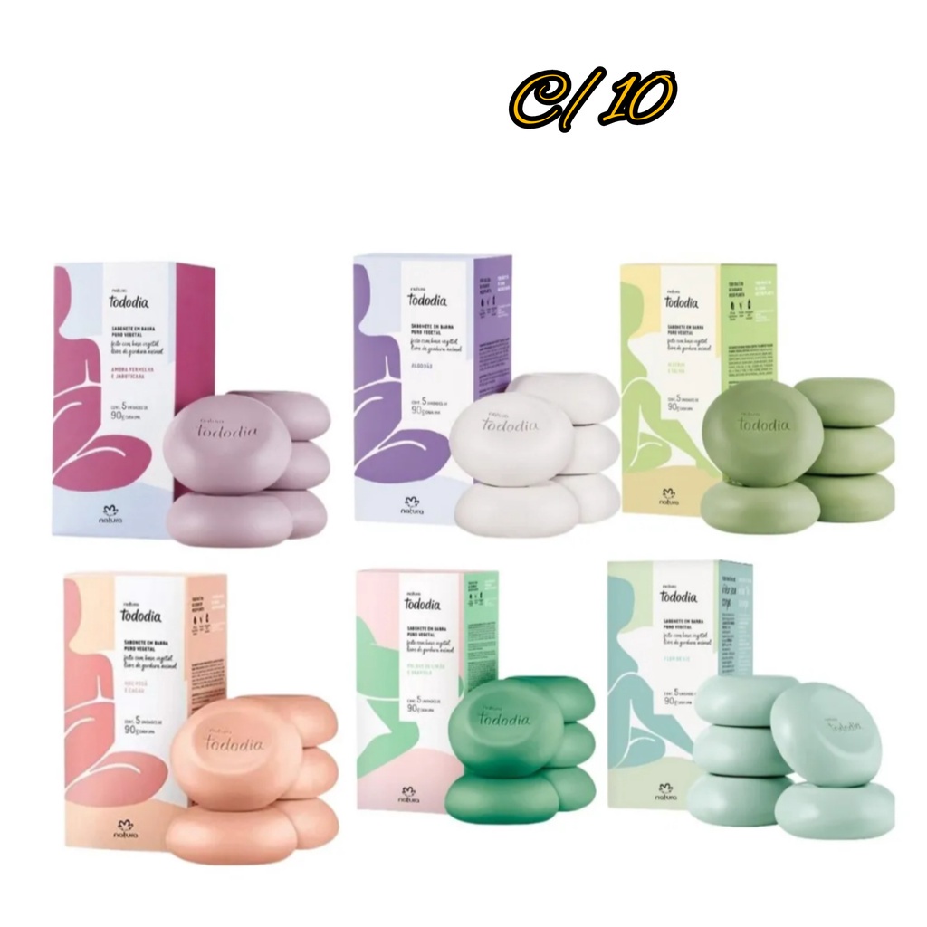 Combo 10 Caixas Sabonetes Natura Todo Dia 90g