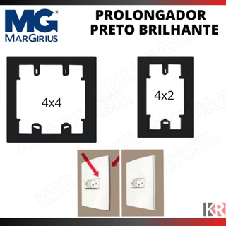 Prolongador para caixa 4x2 e 4x4 PRETO BRILHANTE  - SLEEK EBONY MARGIRIUS em Oferta na Shopee
