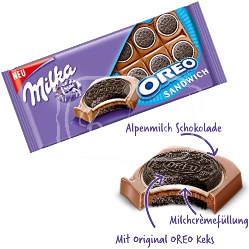 Milka OREO SANDWICH - Chocolate & Biscoito Oreo - Importado da Polônia