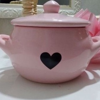 Panela em Porcelana coração em Oferta na Shopee