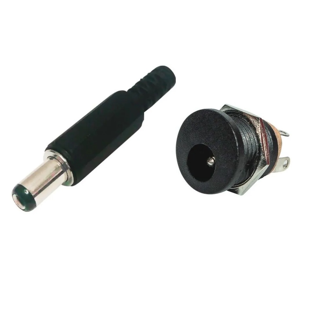 Par conector Modelo Jack P4 DC-022 macho e femea 5.5x2.1mm | Shopee Brasil