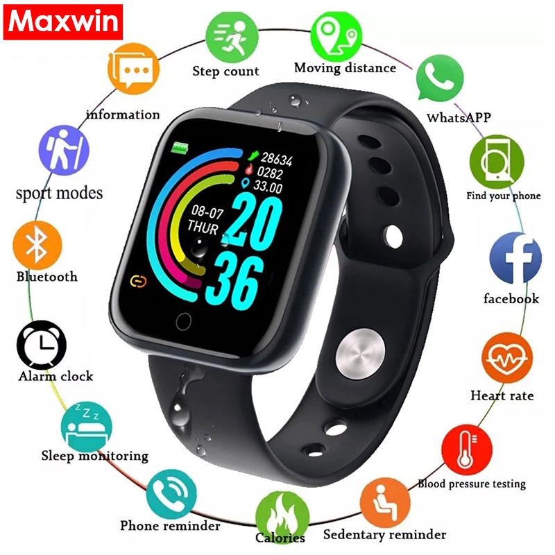 Smartwatch Y68 D20 Bluetooth Com Monitor Cardíaco Fitness Rastreador