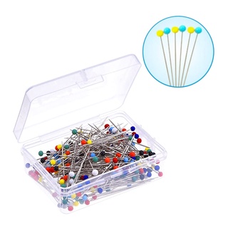 90 Alfinetes Cabeça Vidro Inox Fino Patchwork Alinhavar.
