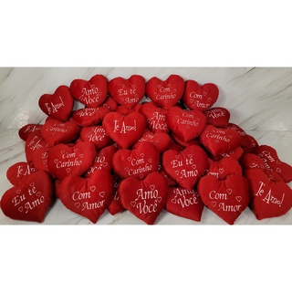 kit Coração Pelúcia com Frases Variadas com 10 Coração