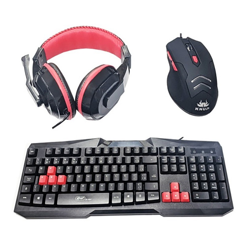 Kit Gamer 4 Em 1 Teclado + Mouse 3200dpi + Headset + Mouse Pad