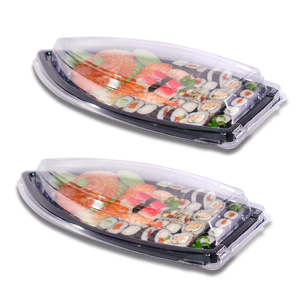 Kit C/2 Embalagem Descartavel Delivery Barca Sushi E Acai Gr