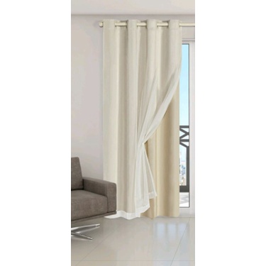 CORTINA Blackout Blecaute Com Voil Liso 1 parte sala 1,50 Lar ×2,60 Altura