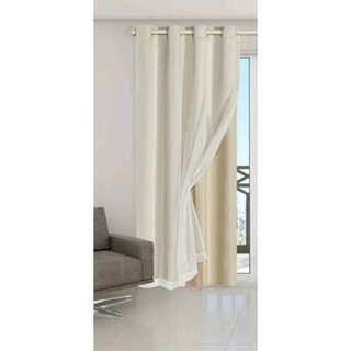 CORTINA Blackout Blecaute Com Voil Liso 1 parte sala 1,50 Lar ×2,60 Altura