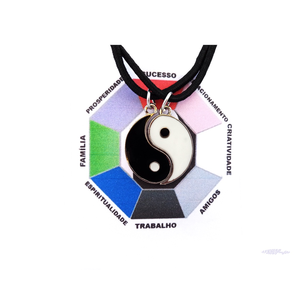 Kit 2 Colar Cordão Yin Yang Naruto Masculino Feminino Conjunto Colar Amizade Best Friend Forever