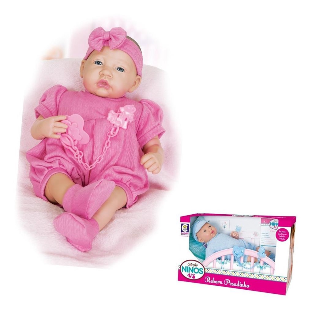 Boneca Colecao Ninos Reborn Pesadinho Menina - Cotiplas em Oferta na Shopee