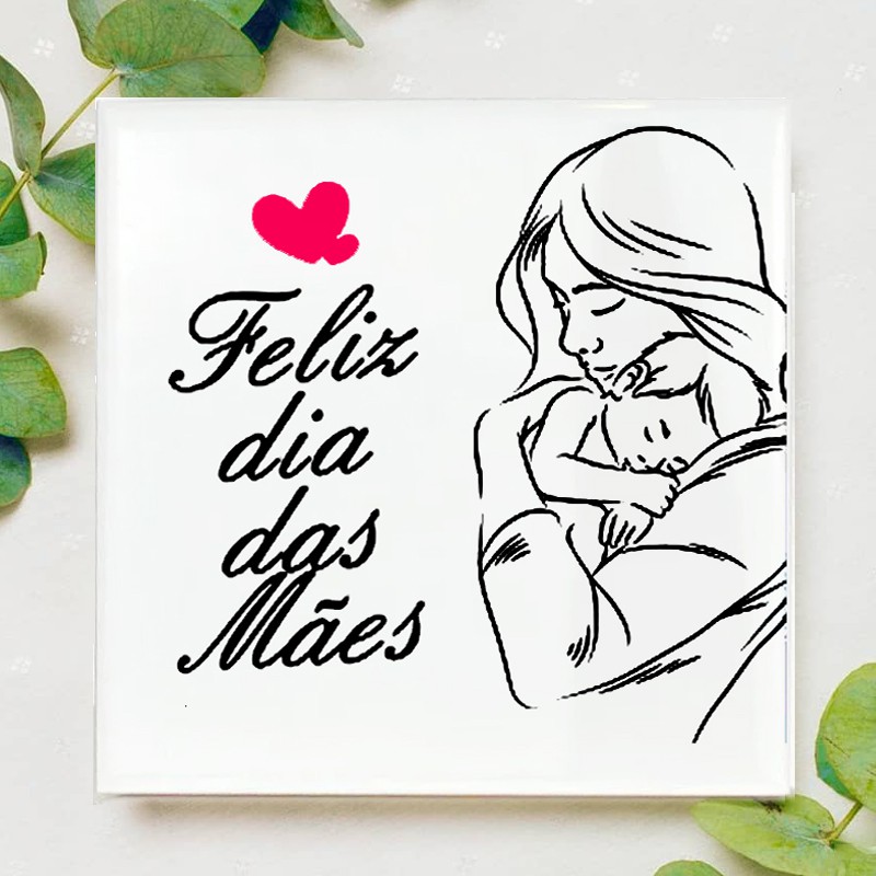 Azulejo Feliz dia das mães caricatura desenho presente para mamãe Edição dia  das mães | Shopee Brasil