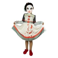 Fantasia It A Coisa Feminina Infantil Vestido e Máscara de Halloween