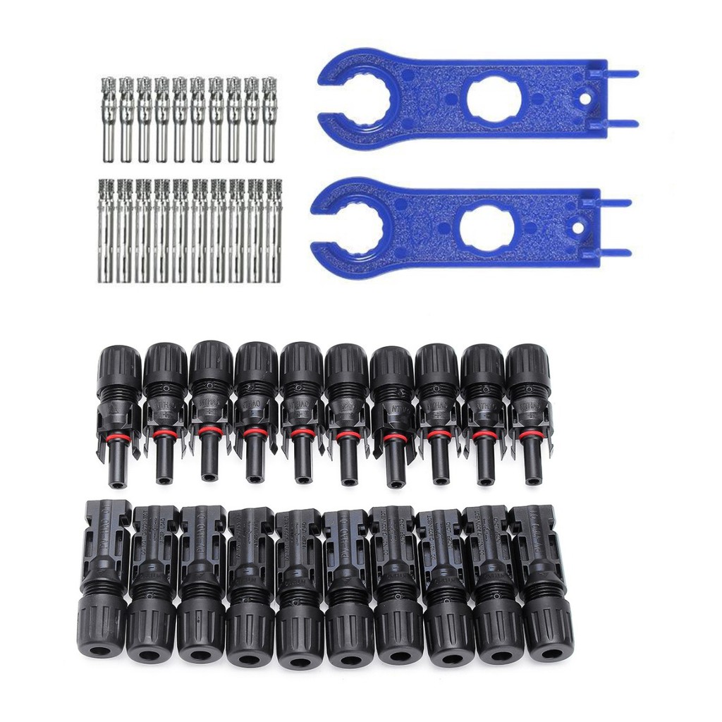 10 Pares Conectores Mc4 + 1 Par de Chave de Aperto MC4