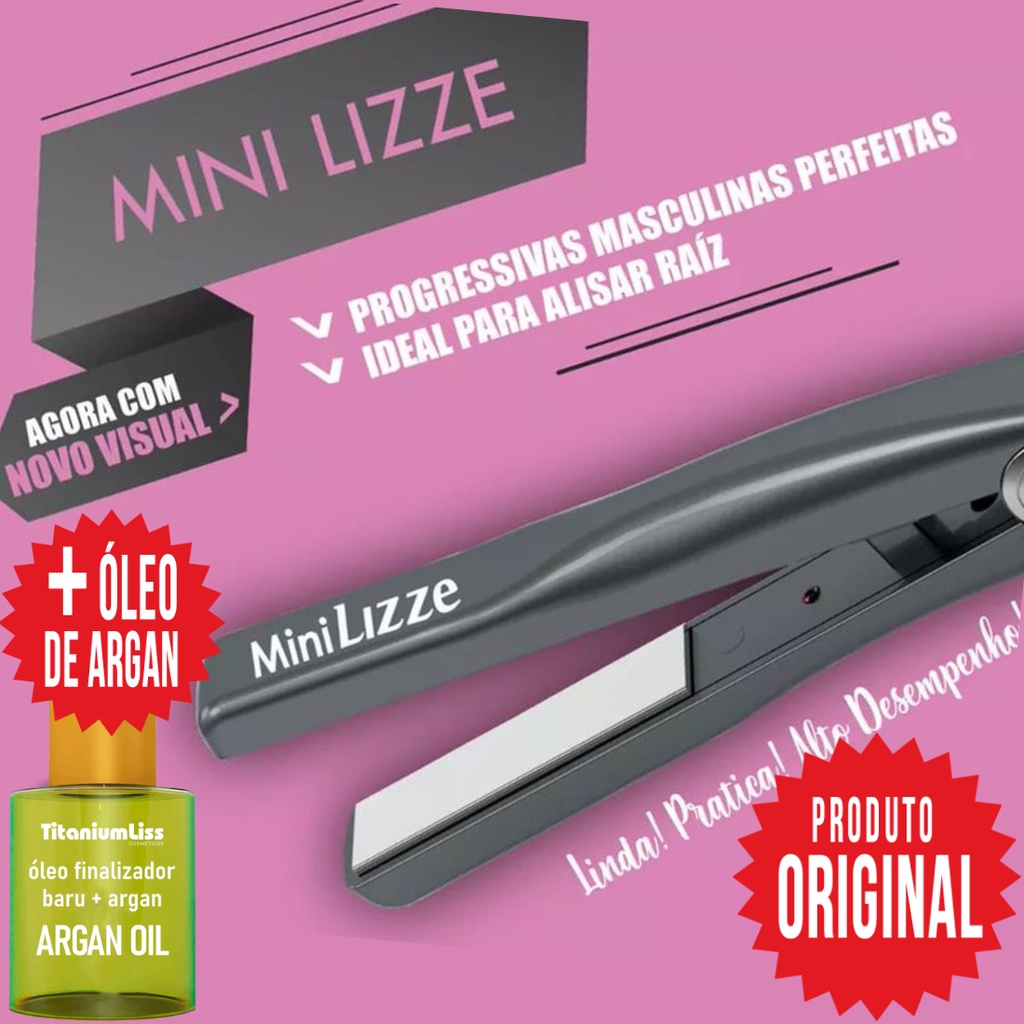 Chapinha Prancha Mini Lizze Bivolt + Argan