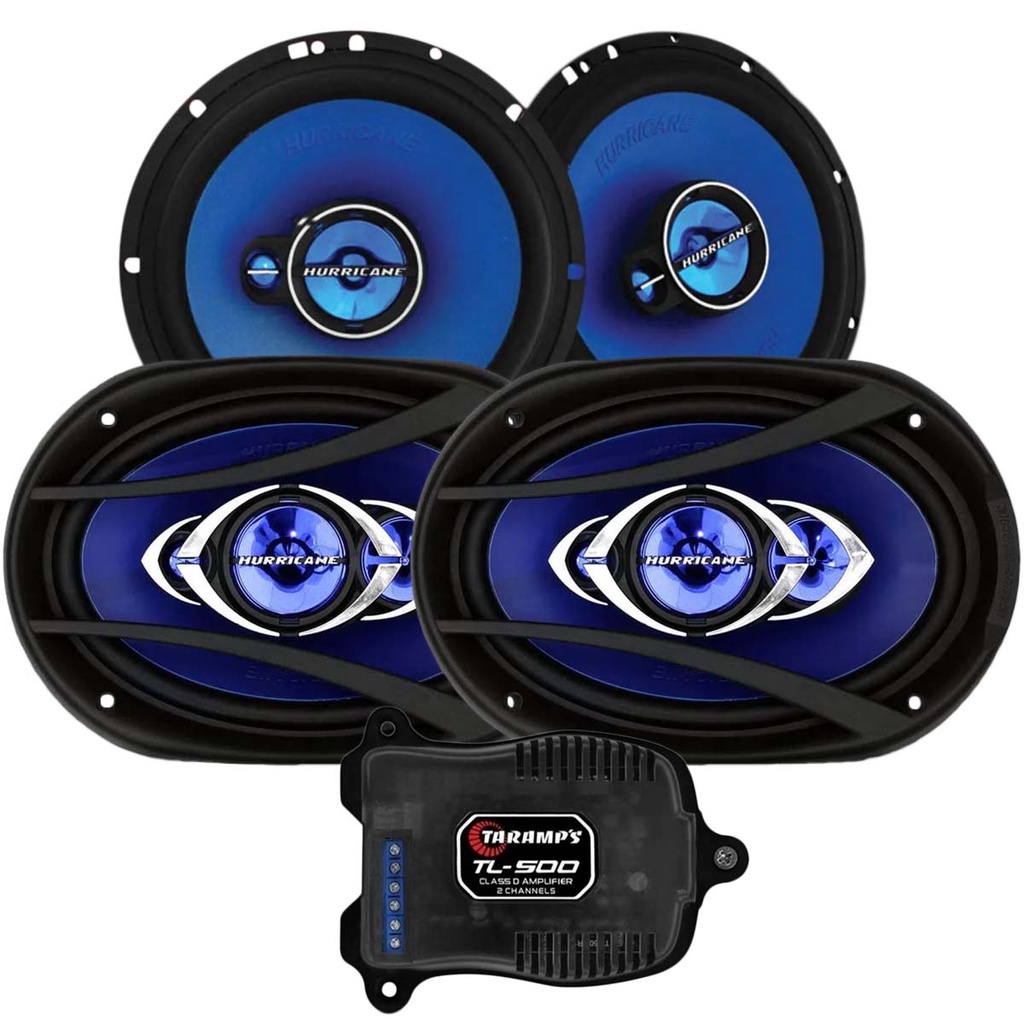 Kit Alto Falante Hurricane 6 + 6x9 310w Rms + Modulo Taramps