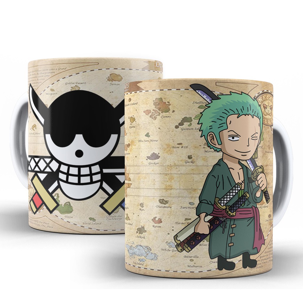 Caneca One Piece Chibi - Mugiwaras - Roronoa Zoro em Oferta na Shopee