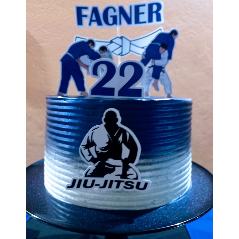 Topo de Bolo Topper Tags Jiu-jitsu