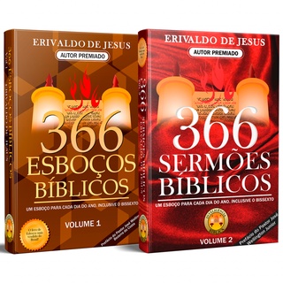 Kit 2 Livros 366 Esboços Bíblicos Volume 1 + Volume 2 | Erivaldo de Jesus