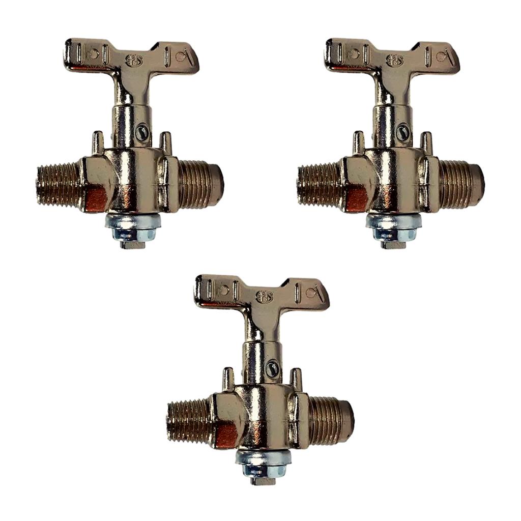 Kit 3 Registro Forno E Fogao Semi Industrial 3/8 X 1/4 X 1/8
