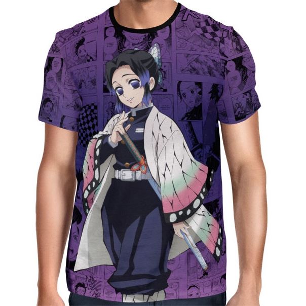 Camisa Full PRINT Purple Mangá Kimetsu no Yaiba - Shinobu Kocho