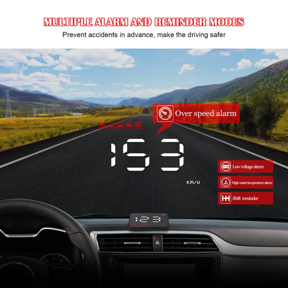 A1000 HUD OBD2 Heads Up Display Carro Sistema De Aviso Excesso Velocidade Velocímetro Projetor Pára-Brisa Eletrônica Aut