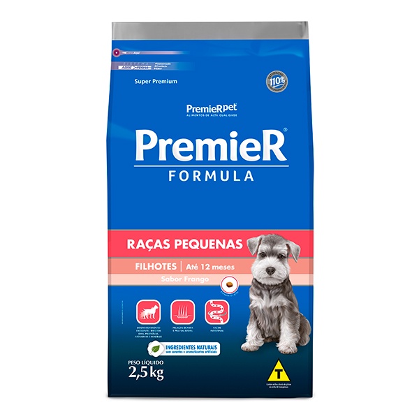 Ração Premier Fórmula para Cães Filhotes de Pequeno Porte Sabor Frango - 2,5Kg em Oferta na Shopee