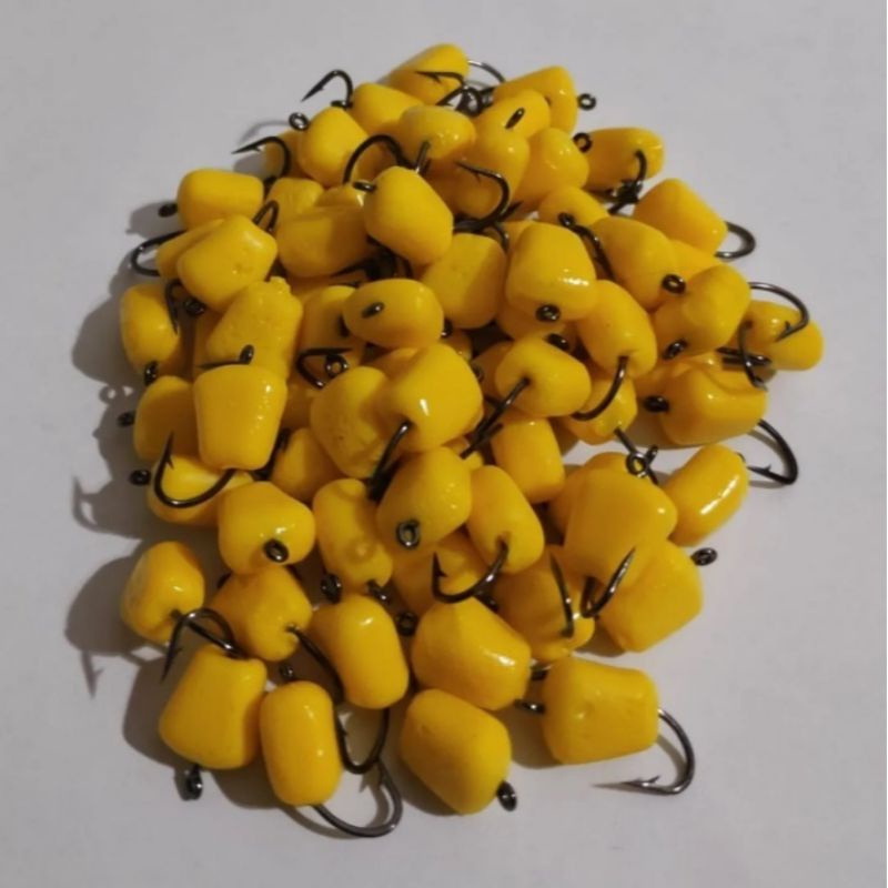 isca artificiais de milho aromatizado 20 peças + 10 bichos da laranja artificial em Oferta na Shopee