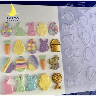 1~5 folha de moldagem aplique de Páscoa  p887 Porto formas páscoa 2024 coelho cenoura ovos// em Oferta na Shopee