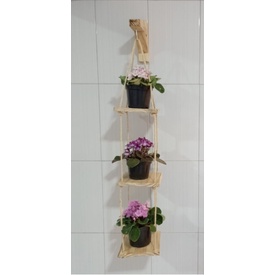 Floreira Vertical Suspensa Suporte para Flores Vasos Prateleira de Vasos Suporte de Madeira para Plantas Jardim