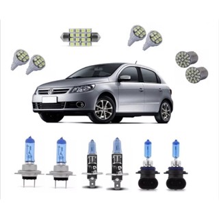 Kit Lampada Super Branca Farol foco Duplo + Led Gol Voyage G5  8500k com Selo do Inmetro ( permitidas por LEI) em Oferta na Shopee