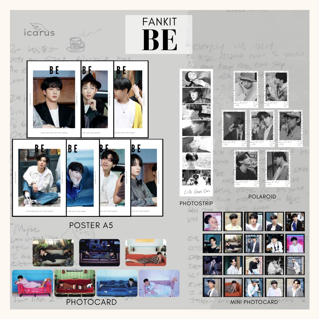 Fankit Bts Be Life Goes On Fotocard Polaroid Mini Cartaz Mini Cartao Fotogra Co Fotos Shopee Brasil