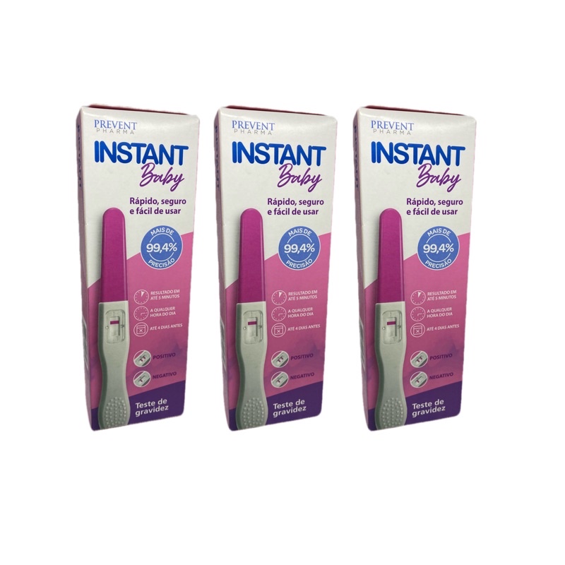 Kit 3 Teste de Gravidez Caneta Instant Baby 99,4% Precisão