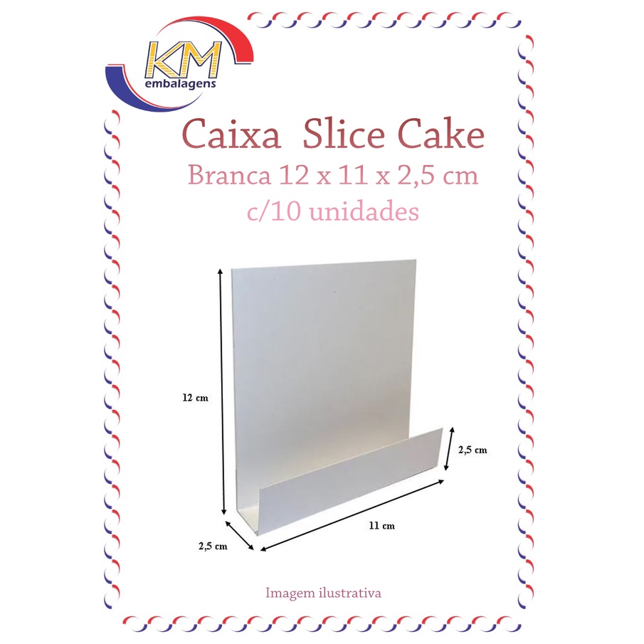 Embalagem Slice Cake branca 12x11 c/plástico para embalar c/10 unid. -  bolo fatiado, confeitaria, tortas, fatia em Oferta na Shopee