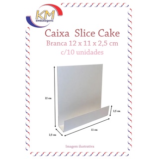 Embalagem Slice Cake branca 12x11 c/plástico para embalar c/10 unid. -  bolo fatiado, confeitaria, tortas, fatia em Oferta na Shopee