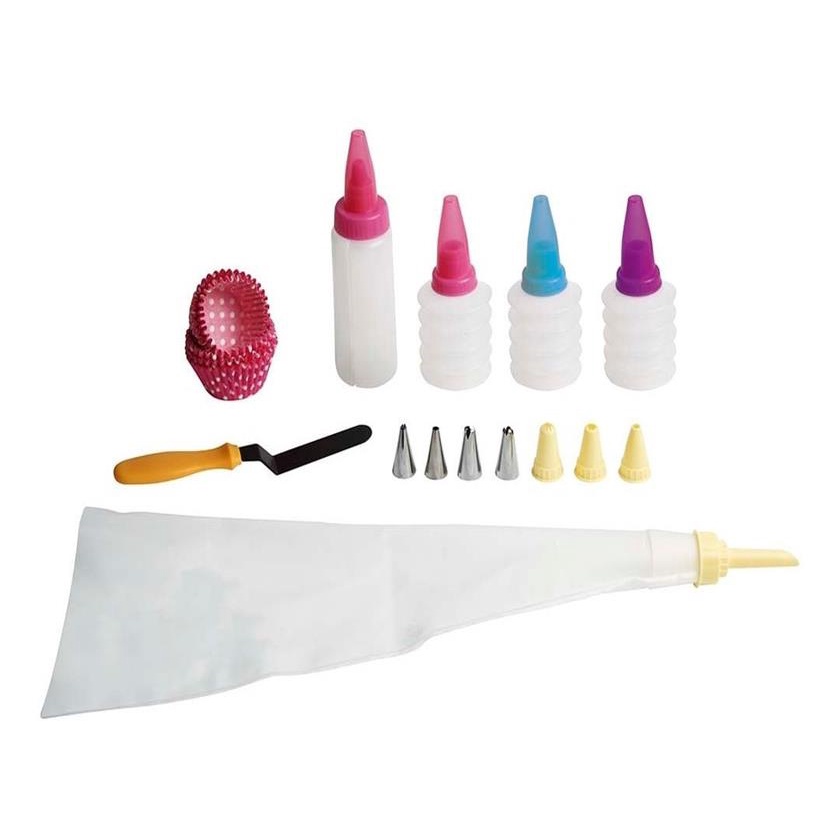 Kit Completo Confeiteiro CupCake Bico Bisnaga Forma Espátula 13 Peças 100 Formas Cupcake em Oferta na Shopee