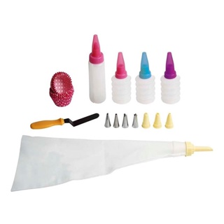 Kit Completo Confeiteiro CupCake Bico Bisnaga Forma Espátula 13 Peças 100 Formas Cupcake em Oferta na Shopee