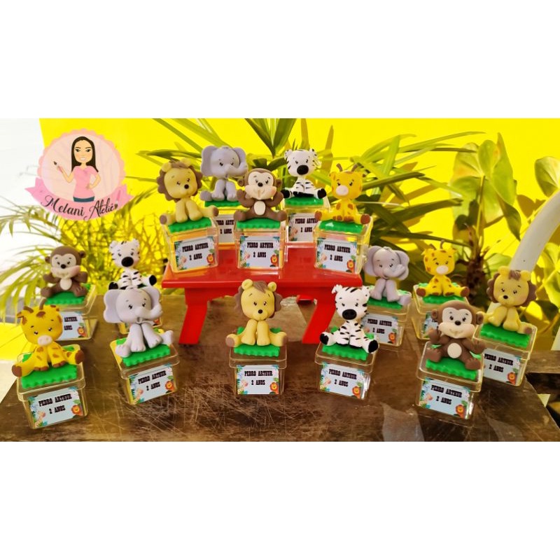 kit lembrancinhas aniversário safari/ caixinha acrílica personalizada safari/ lembrancinha bichinhos safari