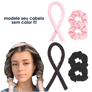 Modelador Curling Rod Cetim Sem Calor + 2 Scrunchies em Oferta na Shopee