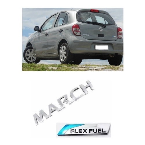 Emblema Letreiro March Nissan Flex - Cromado