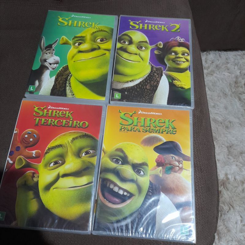 Coleção 4 DVD Shrek Shrek Shrek 2 Shrek Terceiro Shrek Para Sempre ...