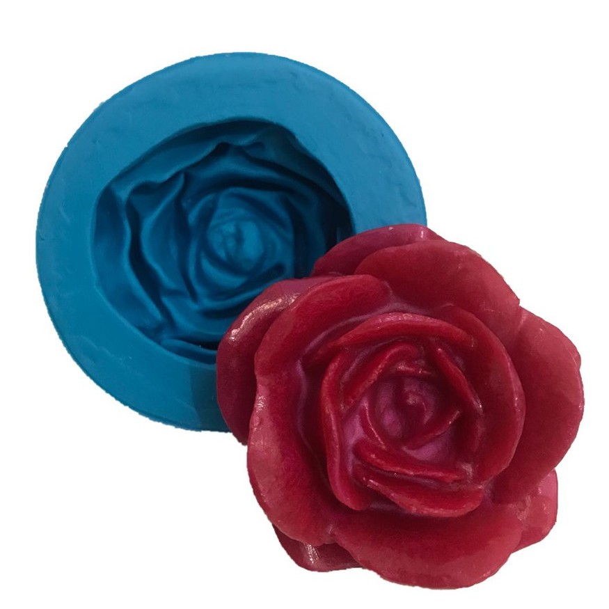 Molde de silicone - Rosa Vela G Sabonete Resina Gesso Organite