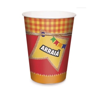 Copo de Papel 240ml Festa Junina Arraiá - 08 Un - Cromus - Rizzo Distribuidora em Oferta na Shopee