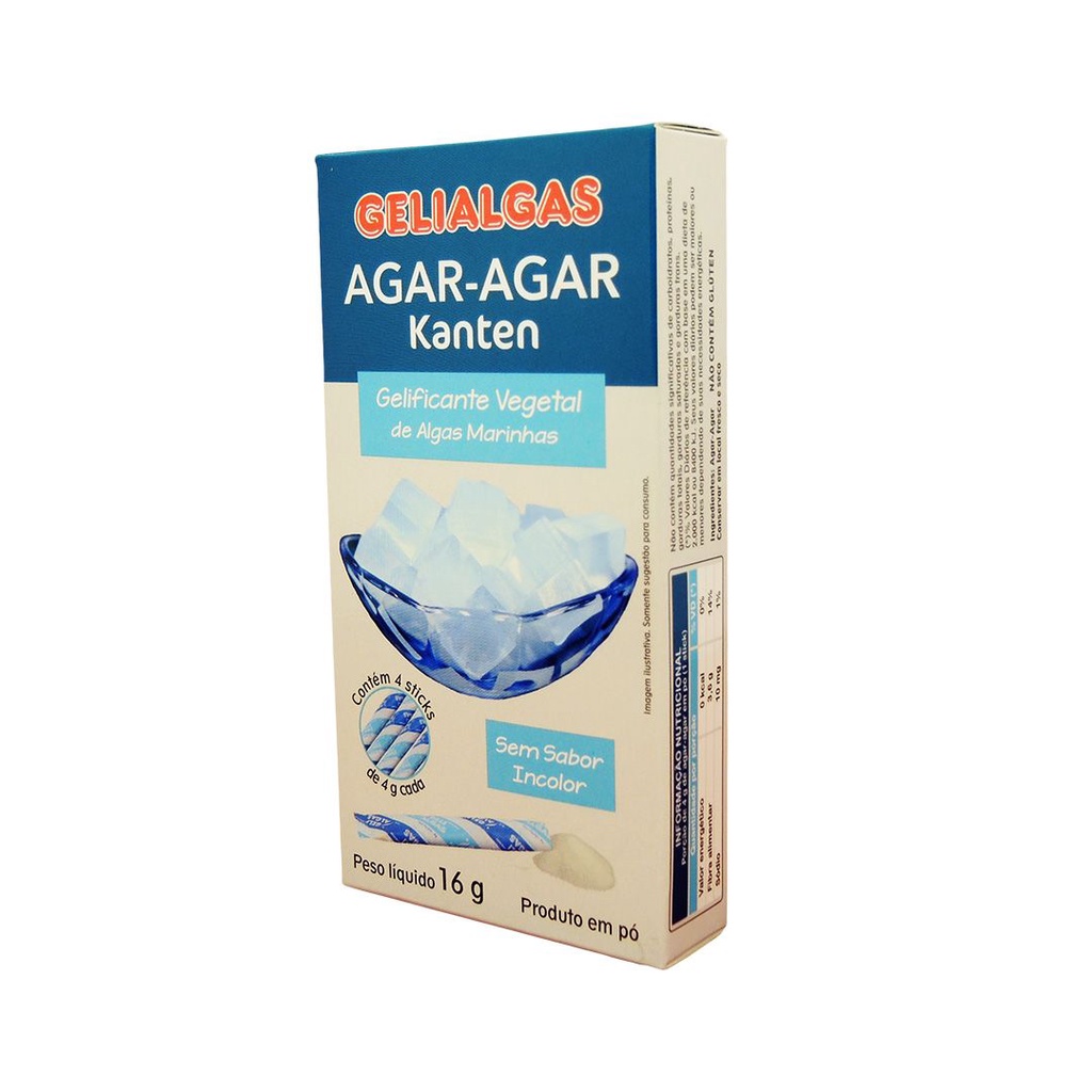 Gelialgas Agar Agar Kanten Gelificante Vegetal de Algas Marinhas 16g em Oferta na Shopee