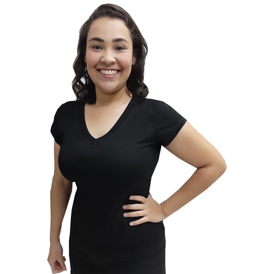 Blusa T Shirt Manga Curta Casual, Baby Look Básica Malha Fresquinha Preço atacado