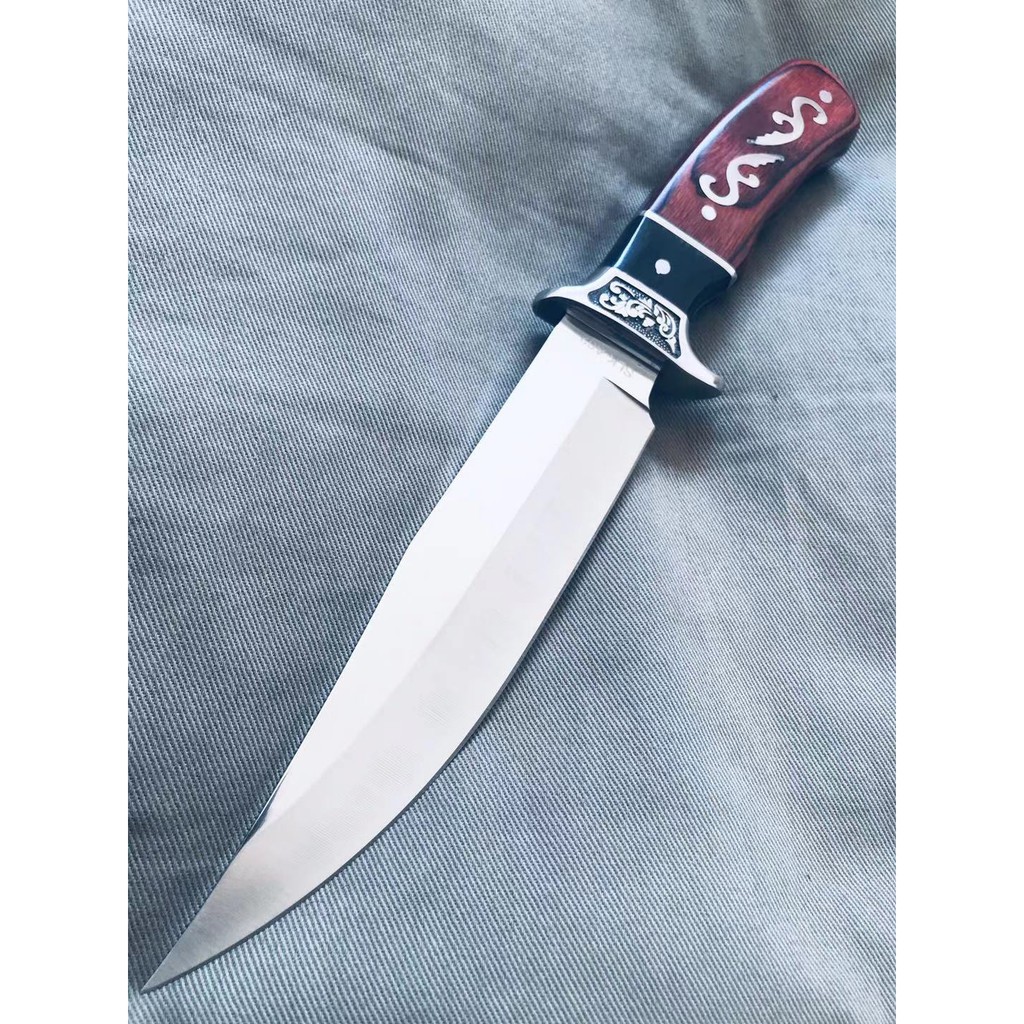 Faca De Caça Grande Churrasco Modelo Luxo Fulltang Inox A62 Luatek em Oferta na Shopee