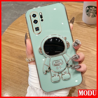 Capa De Luxo Para Celular Galvanizado Huawei P30 Pro P40 P50 P30 Lite Macaron Cor Com Suporte De Astronauta De Alta Qualidade