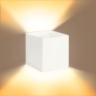 Arandela Luminária De Parede Cubo 6w Branca - Branco Quente Decoração Casa Loja