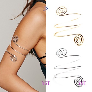 YGT Pulseira Feminina Étnica/Espiral/De Braço/Cor Prata/Ouro/Geométrica/Vazada Para Fora