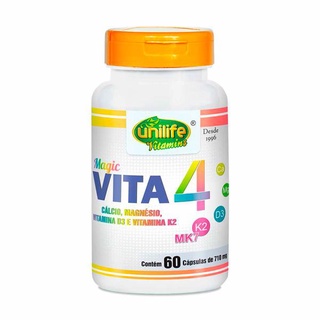 Vitaminas K2, D3, Cálcio E Magnésio Vita4 Unilife 60 Cápsulas De 720mg