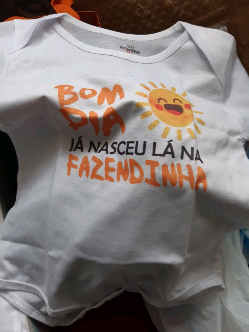 Body infantil Bom dia o Sol já nasceu lá na fazendinha | Shopee Brasil